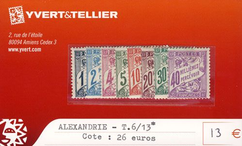 ALEXANDRIE - Taxe n° 6/13* ALEXANDRIE - Taxe n° 6/13*