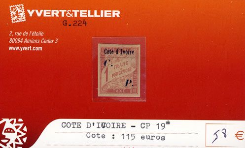 COTE D´IVOIRE CP - n° 19* COTE D´IVOIRE CP - n° 19*