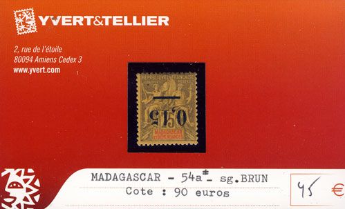 MADAGASCAR - n° 54a* MADAGASCAR - n° 54a*