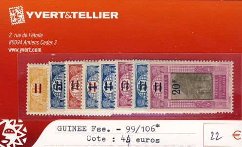 GUINEE - n° 99/106* GUINEE - n° 99/106*