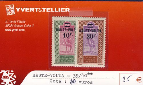 HAUTE-VOLTA - n° 39/40** HAUTE-VOLTA - n° 39/40**