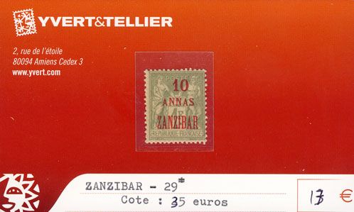 ZANZIBAR - n° 29* ZANZIBAR - n° 29*