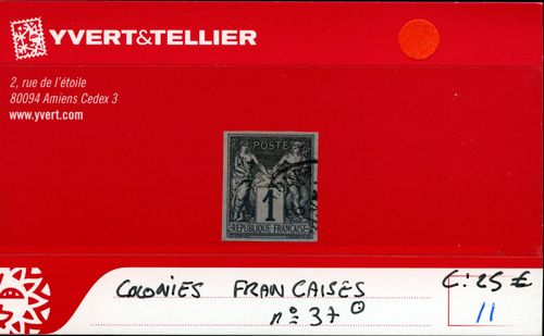 COLONIES FRANCAISES - n° 37 Obl. COLONIES FRANCAISES - n° 37 Obl.