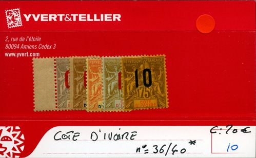 COTE D´IVOIRE - n° 36/40* COTE D´IVOIRE - n° 36/40*