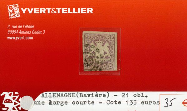 ALLEMAGNE BAVIERE - n°21 obl. ALLEMAGNE BAVIERE - n°21 obl.