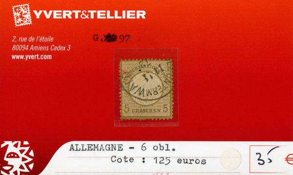 ALLEMAGNE EMPIRE - n°6 obl. ALLEMAGNE EMPIRE - n°6 obl.