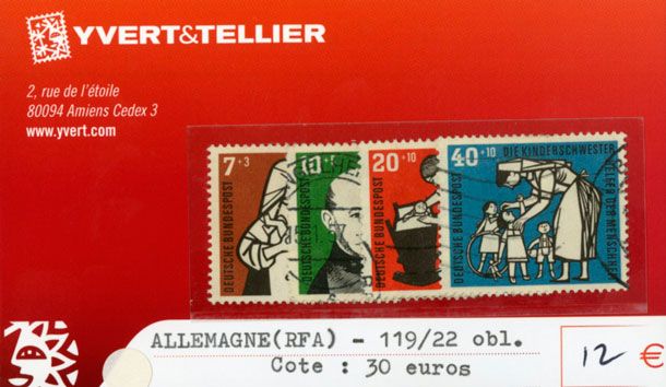 ALLEMAGNE FEDERALE - n°119/122 obl. ALLEMAGNE FEDERALE - n°119/122 obl.