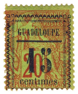 n°8* - Timbre GUADELOUPE Poste n°8* - Timbre GUADELOUPE Poste