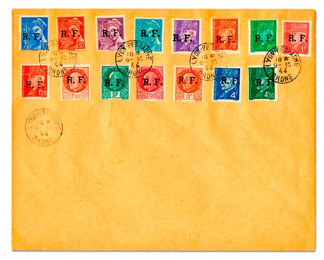 n°1/15 obl. sur lettre (Mayer) - Timbre FRANCE Libération (Lyon ) n°1/15 obl. sur lettre (Mayer) - Timbre FRANCE Libération (Lyon )