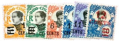 n°117/122* - Timbre INDOCHINE Poste n°117/122* - Timbre INDOCHINE Poste