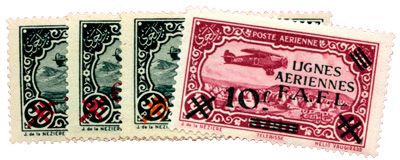 n°1/4* - Timbre LEVANT Poste Aérienne n°1/4* - Timbre LEVANT Poste Aérienne