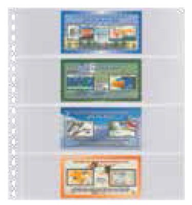 Feuille neutre : 4 bandes horizontales 242x65mm - LINDNER (Hors cat./824) Feuille neutre : 4 bandes horizontales 242x65mm - LINDNER (Hors cat./824)