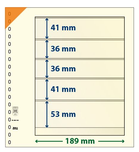 Feuille neutre LINDNER-T : 5 poches-802502 (x10) Feuille neutre LINDNER-T : 5 poches-802502 (x10)