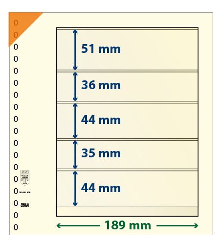 Feuille neutre LINDNER-T : 5 poches-802509 (x10) Feuille neutre LINDNER-T : 5 poches-802509 (x10)