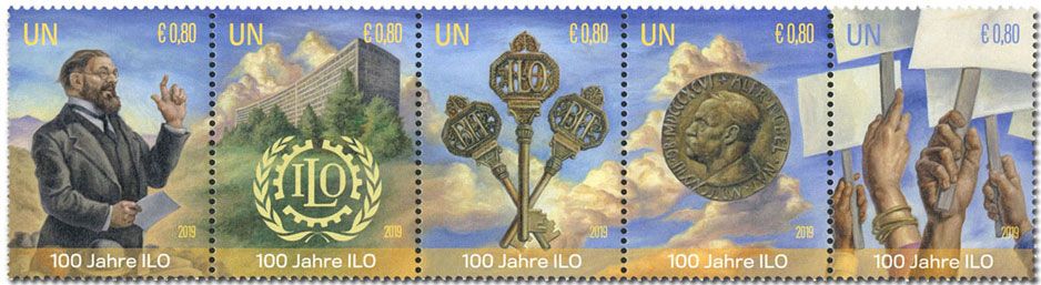 n° 1032/1036 - Timbre ONU VIENNE Poste