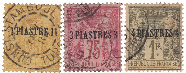 n°1/3 obl. - Timbre LEVANT Poste n°1/3 obl. - Timbre LEVANT Poste