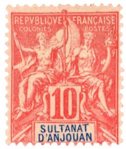 n°14* - Timbre ANJOUAN Poste