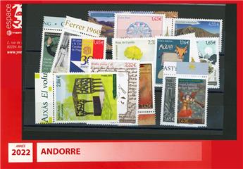n° 870/884 -  Timbre Andorre Année complète (2022)