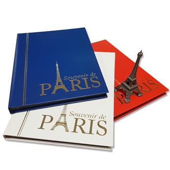 PERFECTA : Classeur fixe pour timbres Souvenir de Paris (Petit modèle-Pages Noires-16p.)