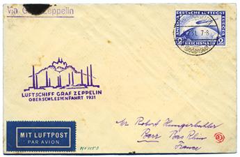 Allemagne : Vol Zeppelin de Gleiwitz pour Barr (France)