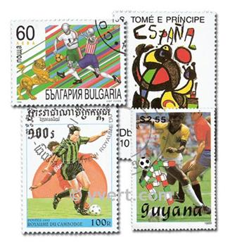 FOOTBALL : pochette de 100 timbres (Oblitérés)