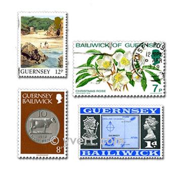 GUERNESEY : pochette de 100 timbres (Oblitérés)