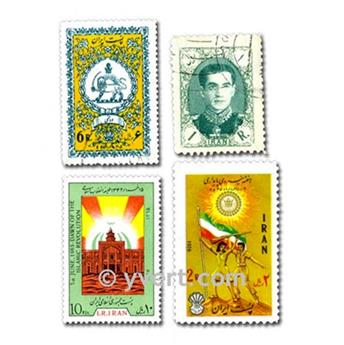 IRAN : pochette de 100 timbres (Oblitérés)