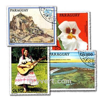 PARAGUAY : pochette de 100 timbres (Oblitérés)