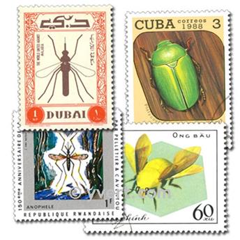 INSECTES : pochette de 300 timbres (Oblitérés)