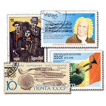 MUSIQUE & MUSICIENS : pochette de 500 timbres (Oblitérés)