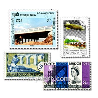 PONTS : pochette de 50 timbres (Oblitérés)