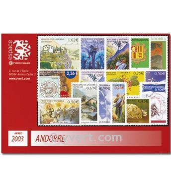 n° 575/590 -  Timbre Andorre Année complète (2003)