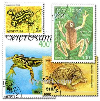 GRENOUILLES : pochette de 25 timbres (Oblitérés)