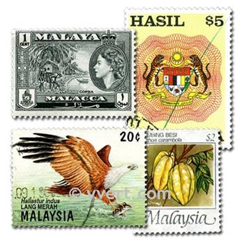 MALAYSIA: envelope of 100 stamps