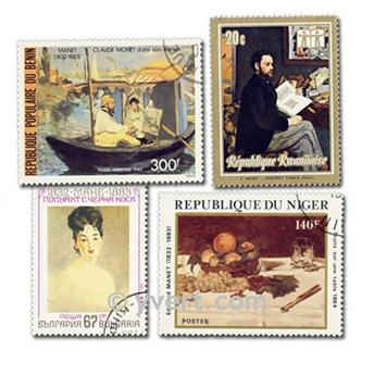 MANET : pochette de 15 timbres (Oblitérés)