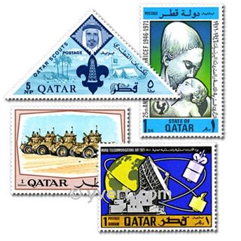 QATAR : pochette de 25 timbres (Oblitérés)