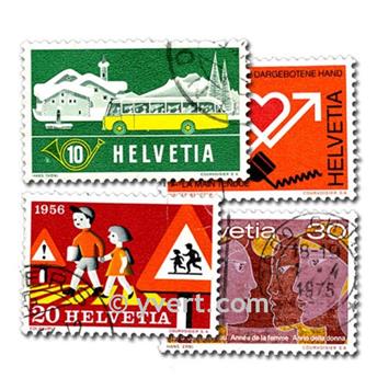 SUISSE : pochette de 500 timbres (Oblitérés)
