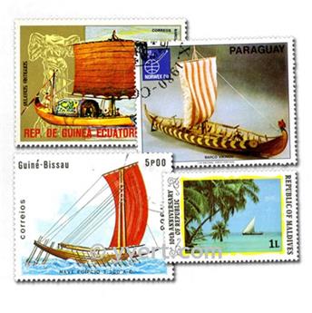 VOILIERS : pochette de 300 timbres (Oblitérés)
