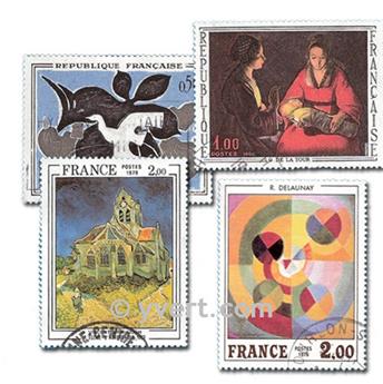 FRANCE TABLEAUX : pochette de 100 timbres (Oblitérés)