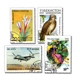 OUZBEKISTAN : pochette de 50 timbres (Oblitérés)
