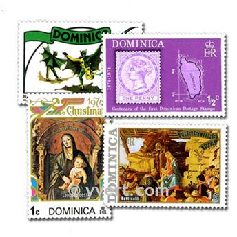 DOMINIQUE : pochette de 50 timbres (Oblitérés)